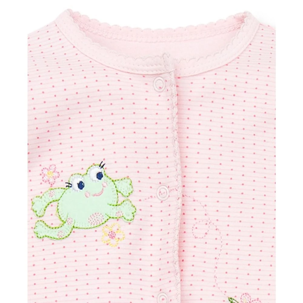 Little Me Baby Frogs Snap Up Footed Cotton Coverall 3