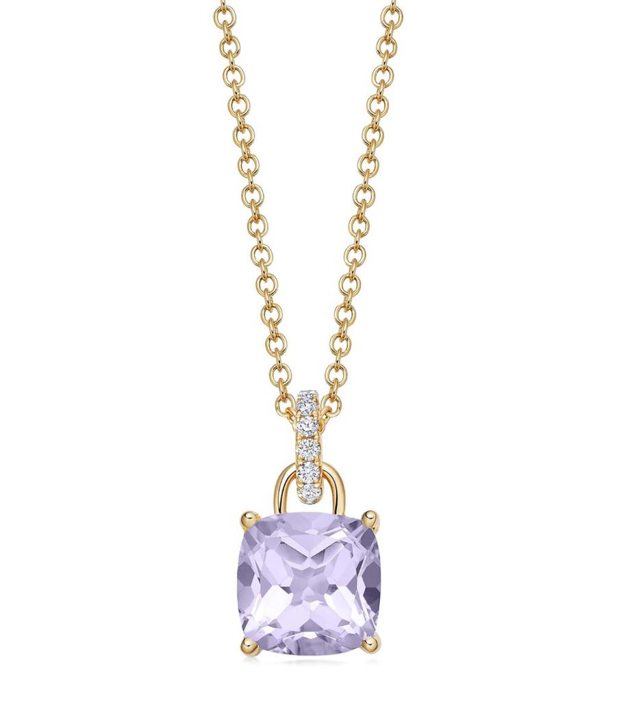 Kiki McDonough Yellow Gold, Diamond and Lavender Amethyst Kiki Classics Necklace