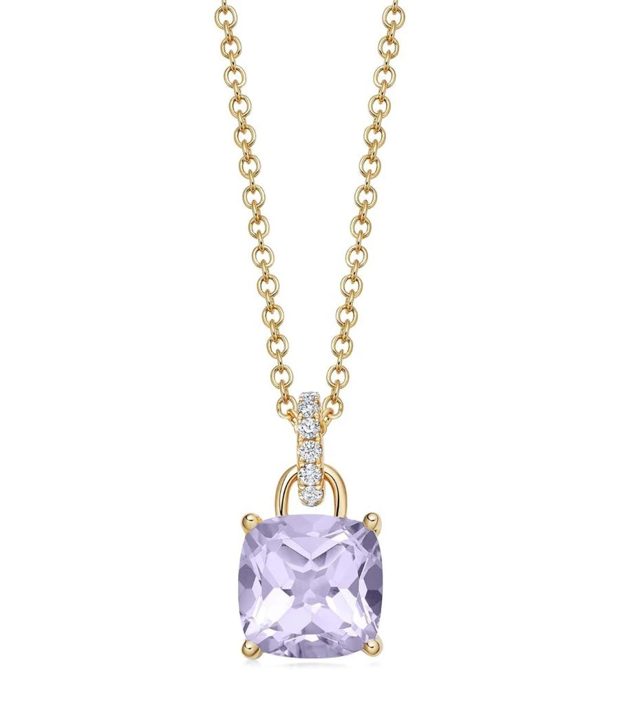 Kiki McDonough Yellow Gold, Diamond and Lavender Amethyst Kiki Classics Necklace 1