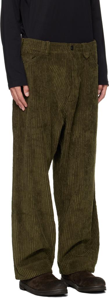 Jan-Jan Van Essche Green O-Project Wide Wale Corduroy Trousers