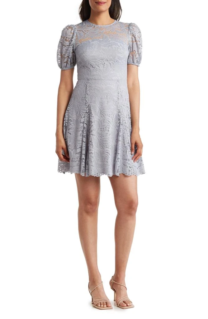 Vince Camuto Lace Puff Sleeve Fit & Flare Dress - Dresses & Skirts -  BeyondStyle