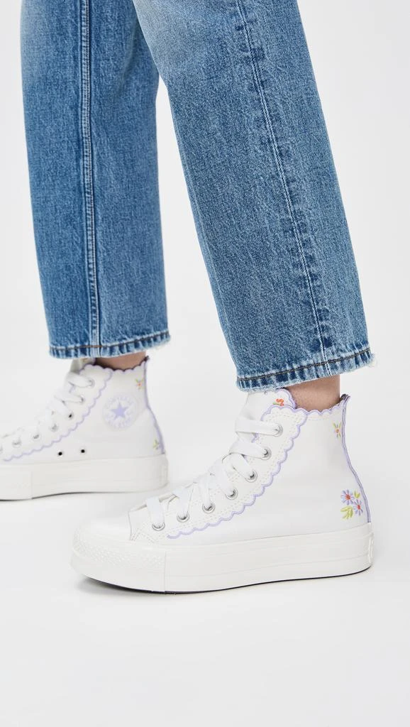 Converse Chuck Taylor All Star Lift Platform Embroidered Flowers Sneakers 2