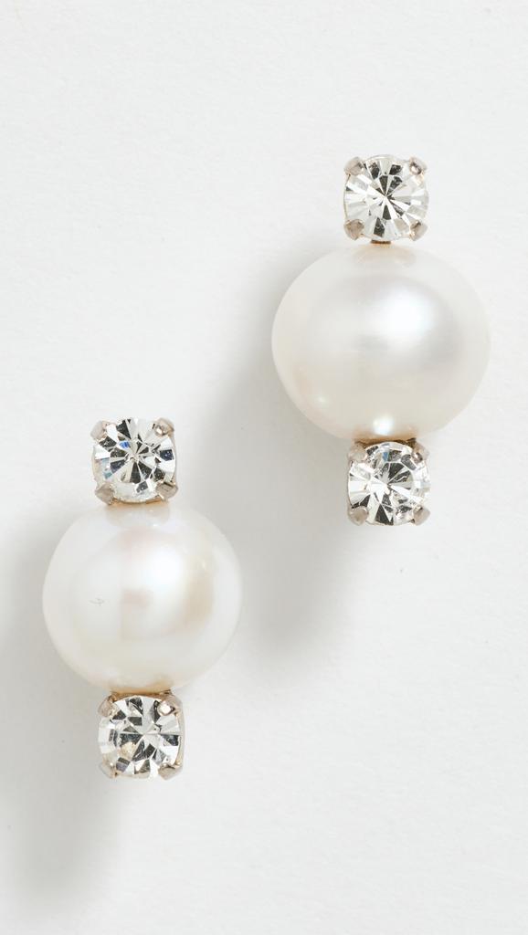 Simone Rocha Mini Pearl and Double Crystal Earrings