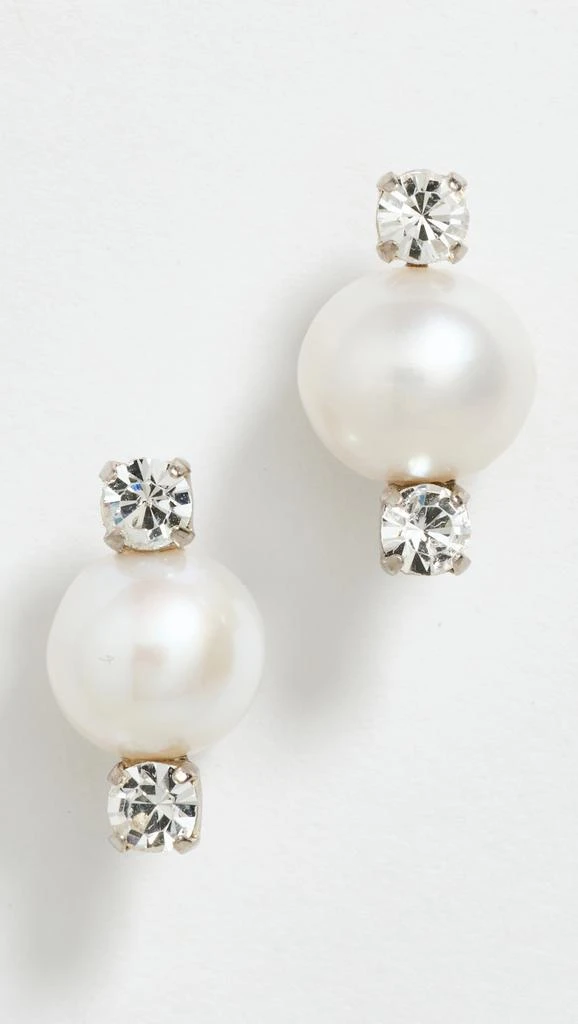 Simone Rocha Mini Pearl and Double Crystal Earrings 1