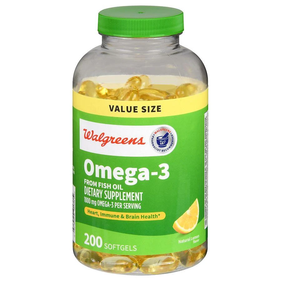 Walgreens Omega-3 1000 mg Softgels Natural Lemon 1