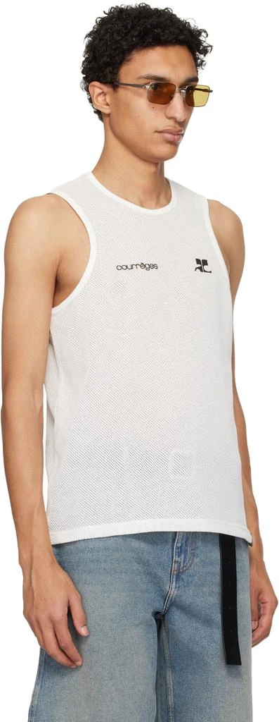 Courrèges White Printed Mesh Tank Top 2
