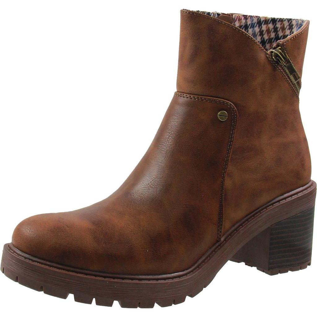 MUK LUKS Lucy Womens Zipper Faux Leather Booties
