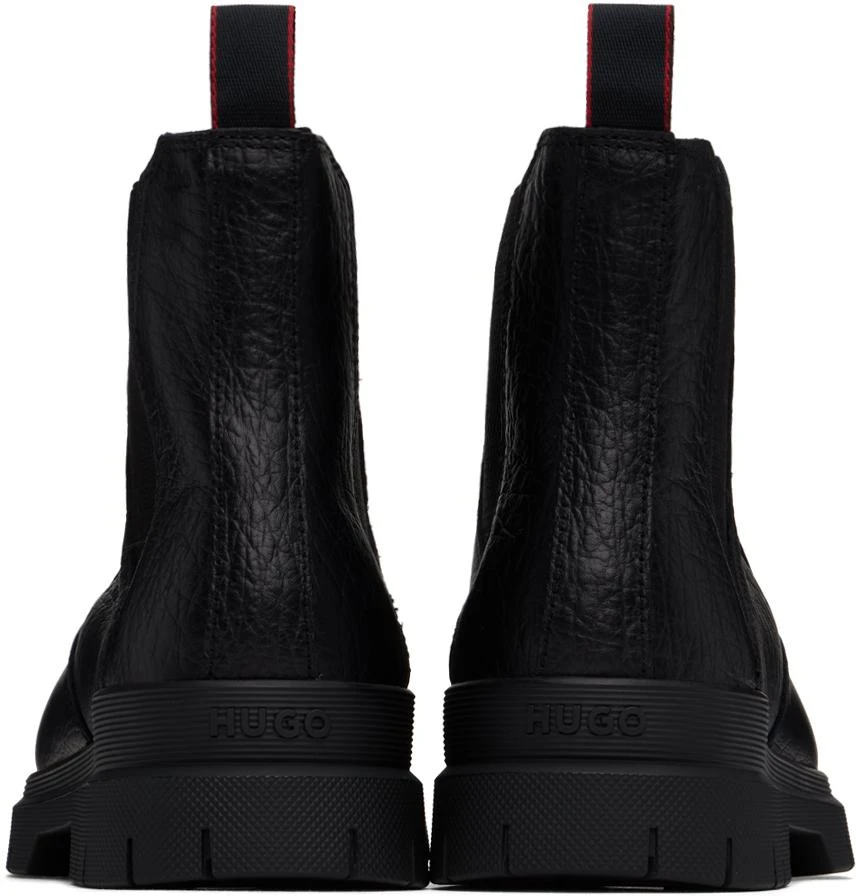 Hugo Boss Black Grained Leather Chelsea Boots 2
