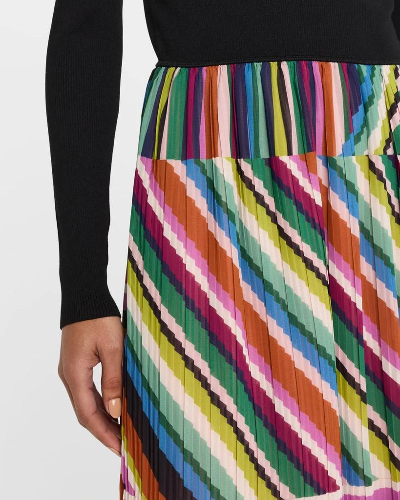 Tahari The Mave Pleated Mixed Media Midi Dress 5