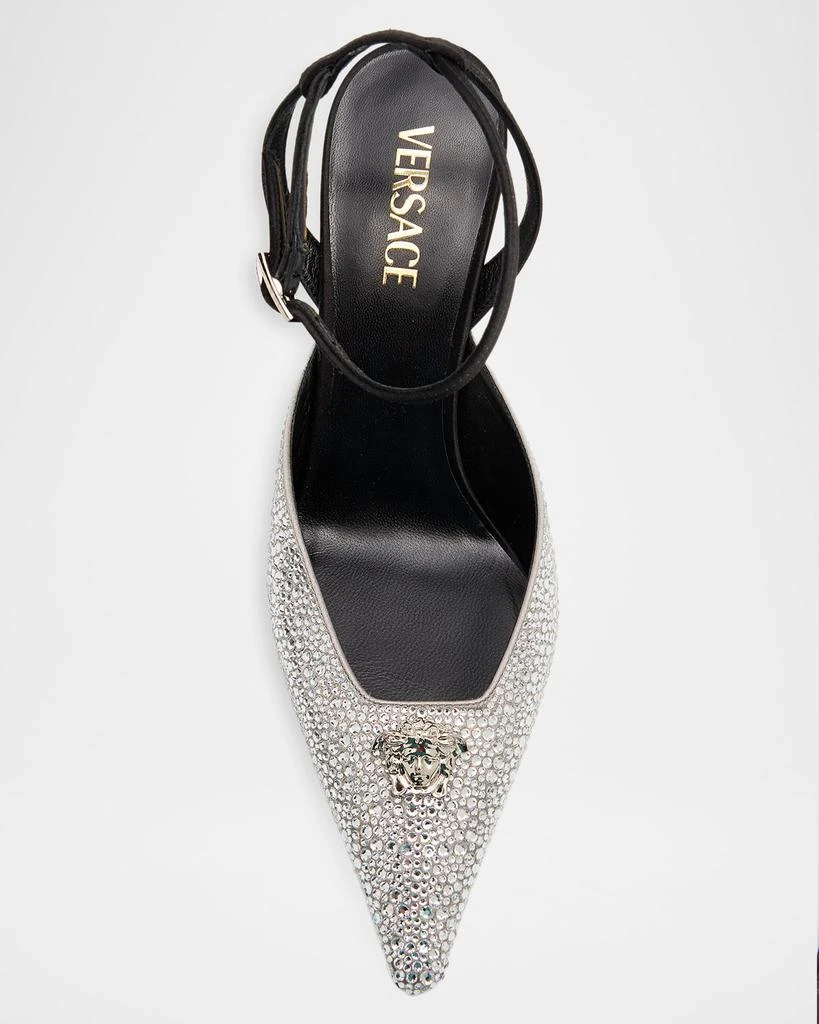 Versace La Medusa Crystal Satin Slingback Pumps 5