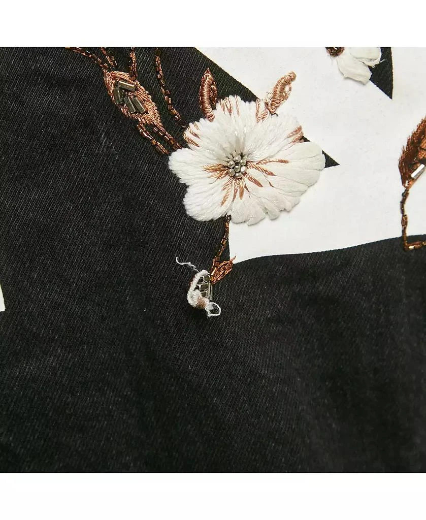 Pre-Owned Off-White Women
s Black Embroidered Denim Button Front Jacket 5