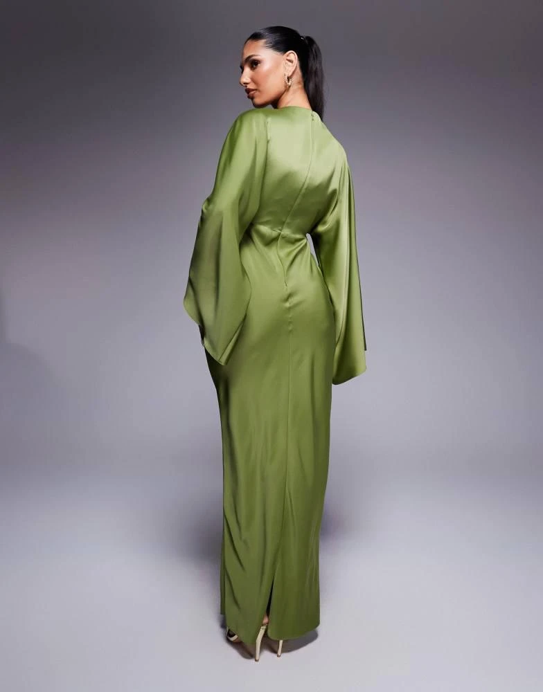 Shop ASOS DESIGN long sleeve bias satin maxi dress with d-ring buckle in  soft green on Sale at BeyondStyle  Get 16% Off ASOS DESIGN long sleeve  bias satin maxi dress with