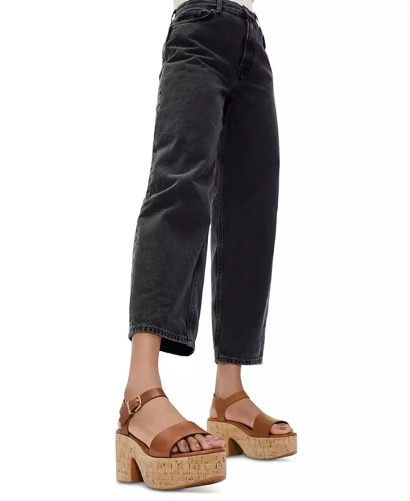 FitFlop Women's Strappy Leather Cork Platform Sandals 5