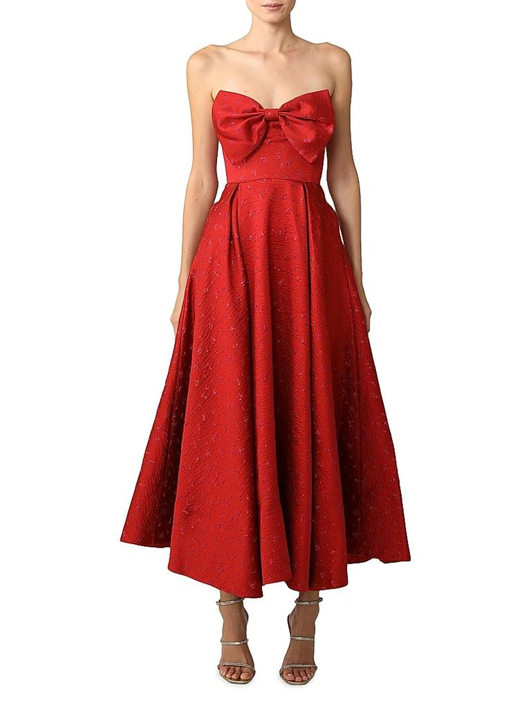 SAU LEE Juliette Jacquard Bow Cocktail Dress 3
