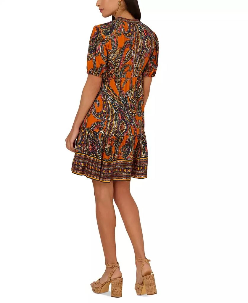 Adrianna by Adrianna Papell Women's Printed Puff-Sleeve A-Line Dress 2