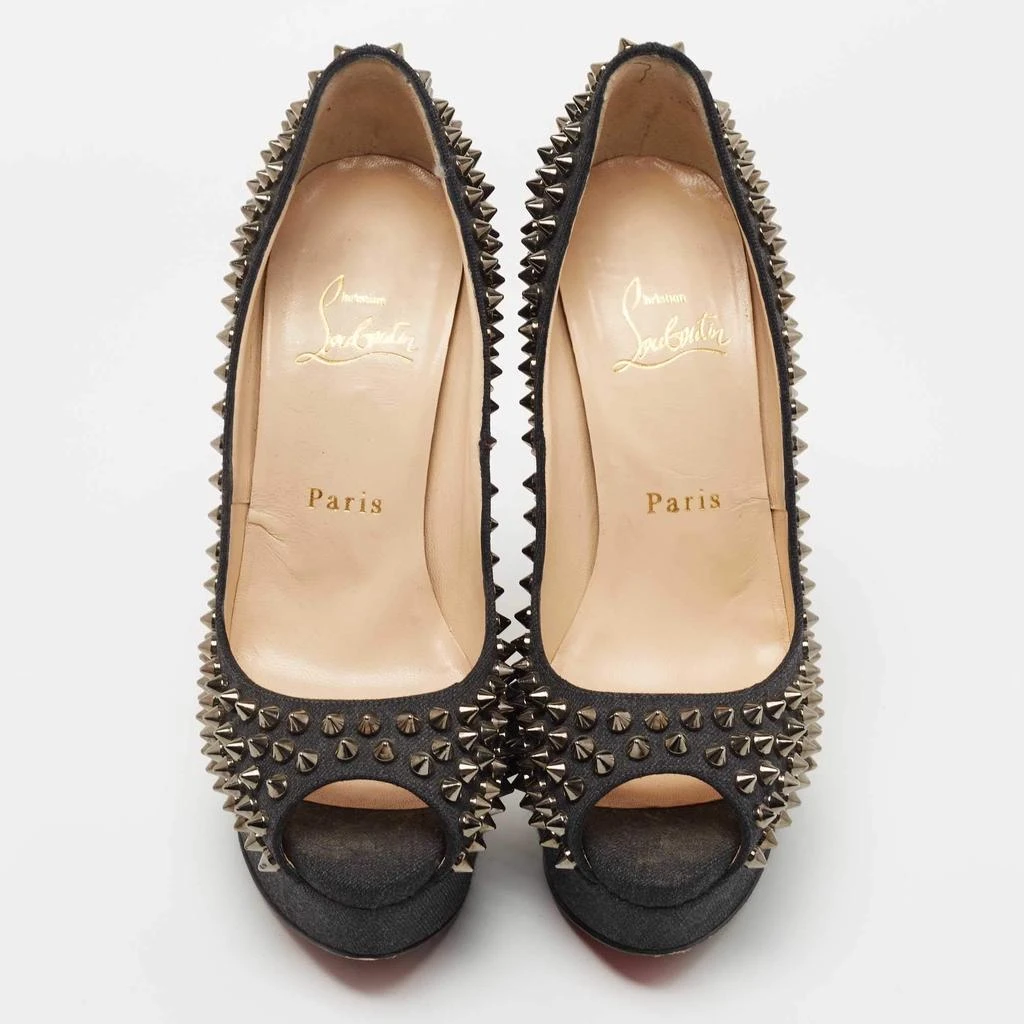 Christian Louboutin Christian Louboutin Dark Grey Denim Lady Peep Spikes Pumps Size 37 3