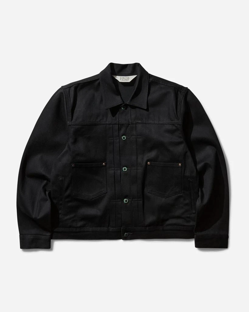 Brain Dead Men's Cropped Denim Trucker Jacket Black 1