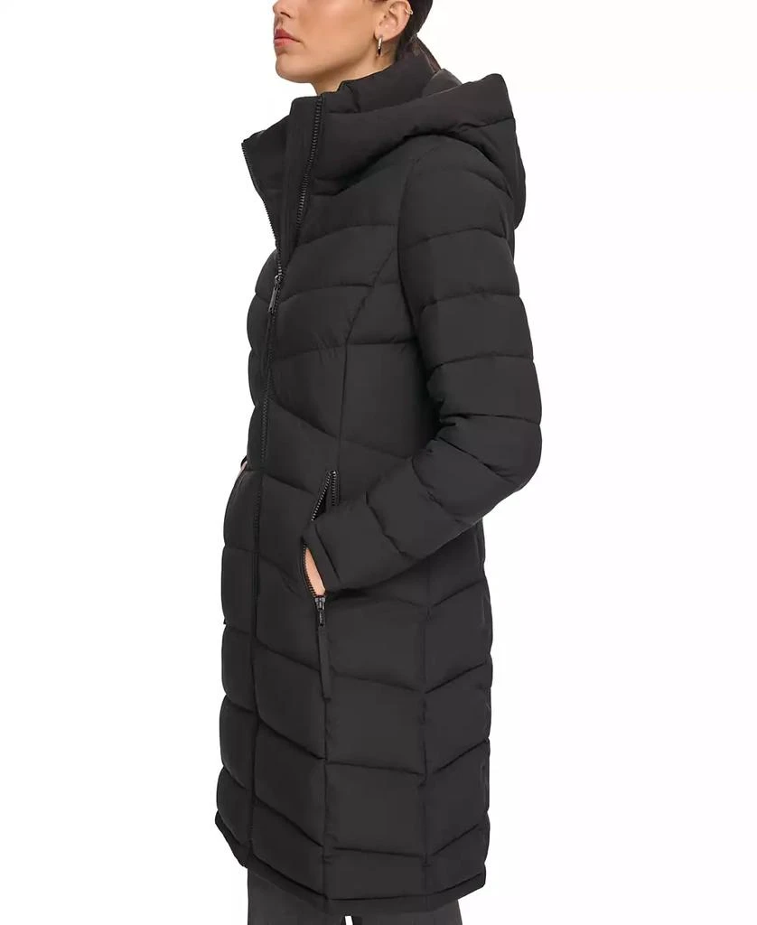 Calvin Klein Women's Hooded Stretch Puffer Coat, Created for Macy's 3