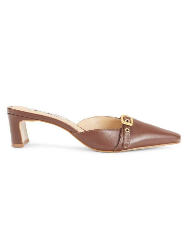 Saks Fifth Avenue 51MM Leather Block Heel Mules 1