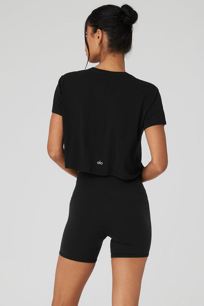 Alo Cropped All Day Short Sleeve - Black