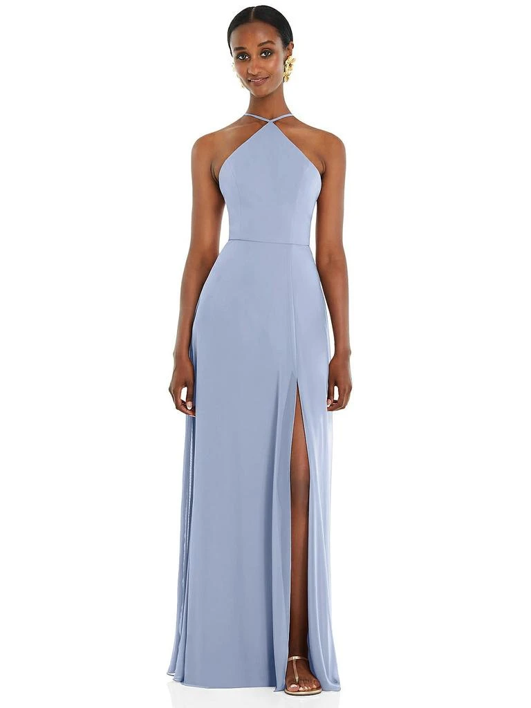 Lovely Diamond Halter Maxi Dress with Adjustable Straps 4