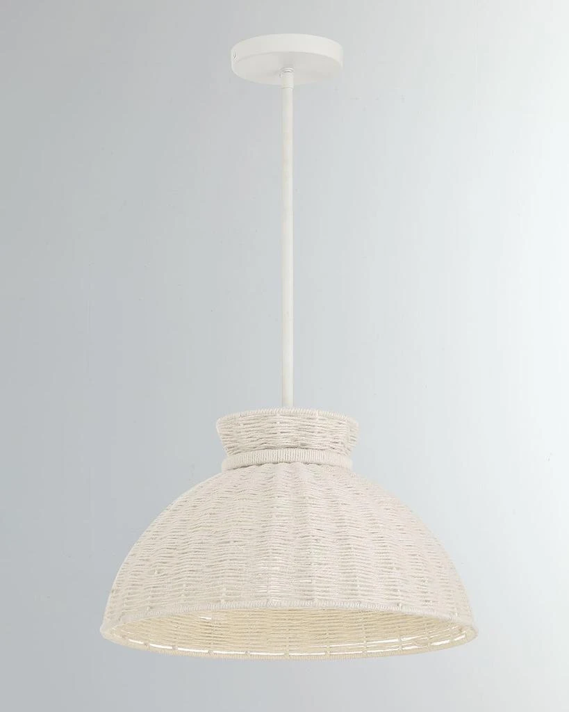 Crystorama Reese 1-Light Matte White Pendant, 16" 2