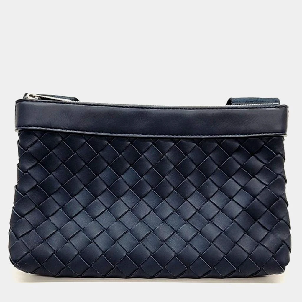 Bottega Veneta Bottega Veneta Teal Leather Mesh Crossbody Bag 1