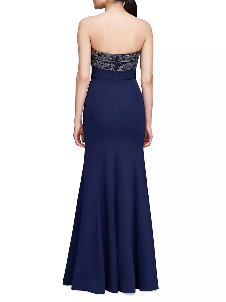 Theia Londyn Beaded Crepe Strapless Gown 5