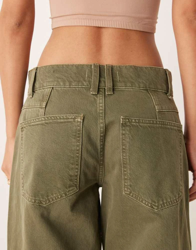 Free People Free People benji relaxed wide leg trousers in green 4
