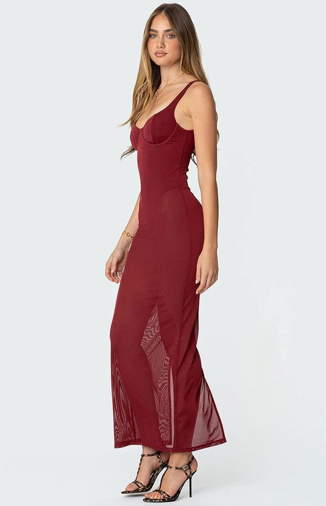 edikted maxi dress Susan Fold Over - Black 45% Rayon Edikted Sequin Sheer Mesh Maxi