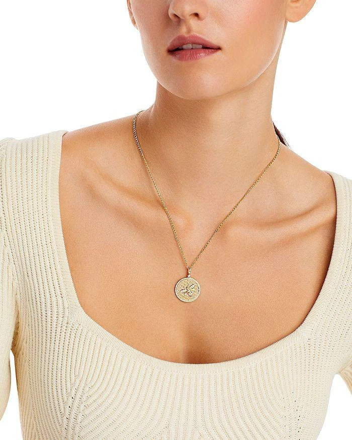 Bloomingdale's Diamond Bumble Bee Disc Pendant Necklace in 14K Yellow Gold, 0.25 ct. t.w. 2
