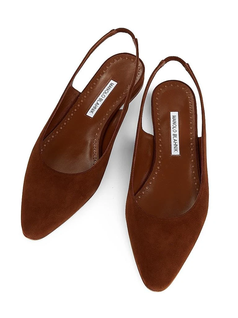 Manolo Blahnik Sawra Samba Suede Slingback Flats 4