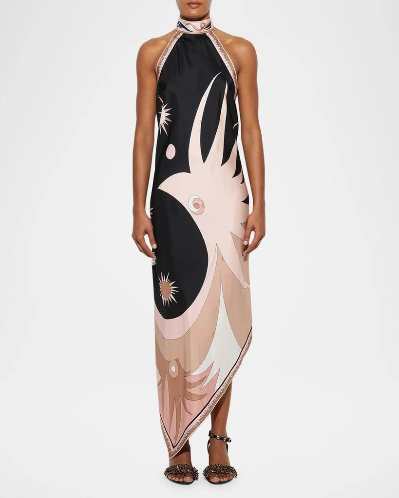 EMILIO PUCCI Stella-Print Silk Twill Halter Maxi Dress 2