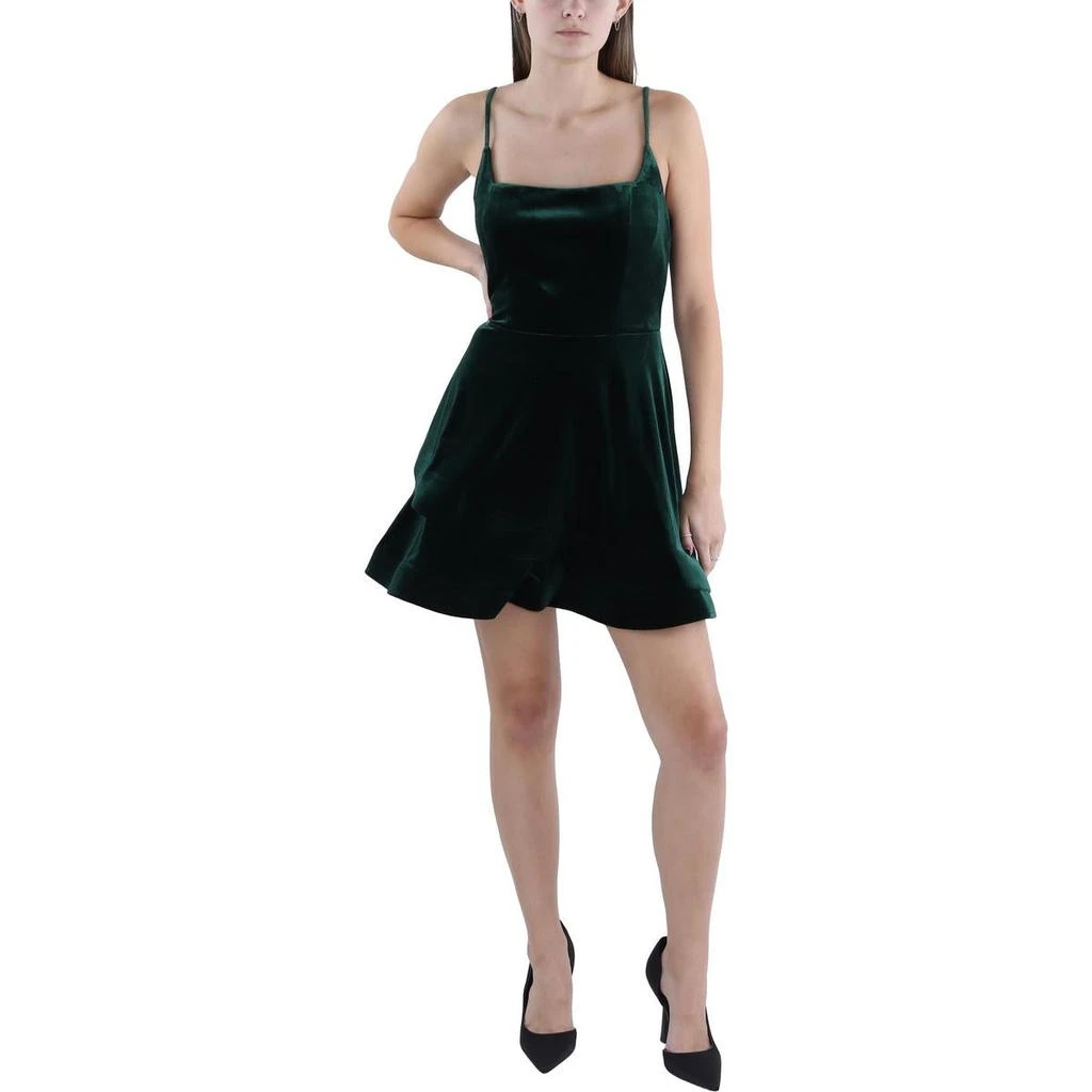 B. Darlin Juniors Womens Velvet Short Mini Dress 1