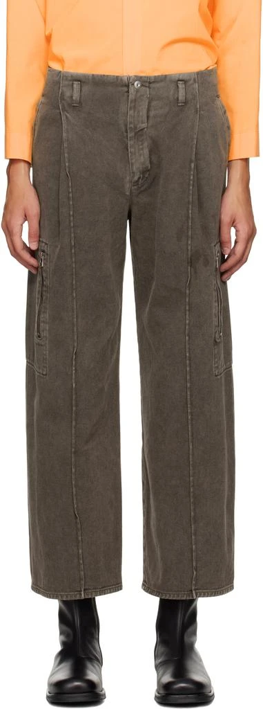 Omar Afridi Brown Octet 2D Denim Cargo Pants 1