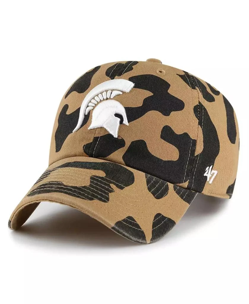 47 Brand Women's Michigan State Spartans Rosette Leopard Clean Up Adjustable Hat 1