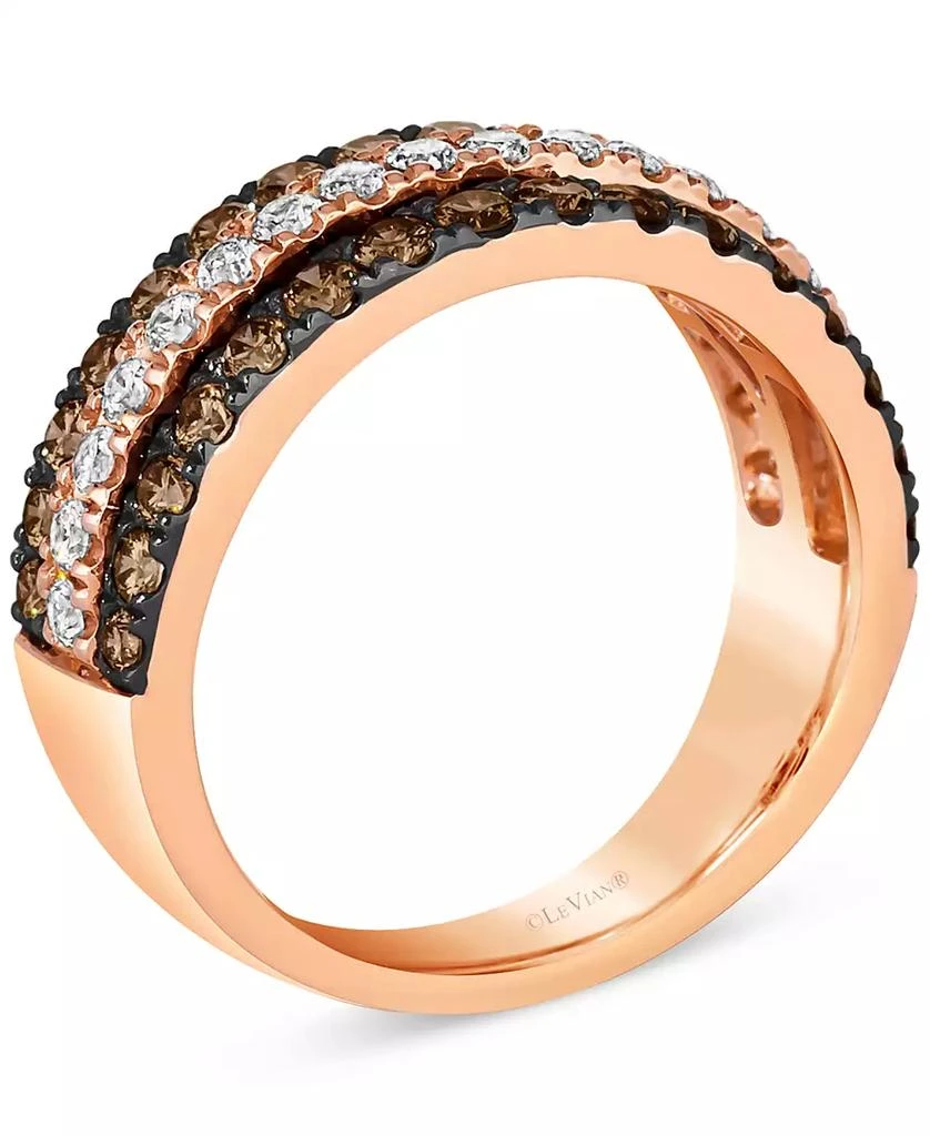 Le Vian Chocolate Diamond & Nude Diamond Triple Row Band (1-1/3 ct. t.w.) in 14k Rose Gold 3