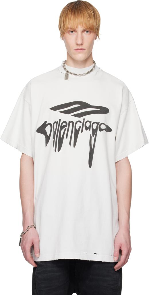 Balenciaga Off-White 'Paris Liberty' T-Shirt - T-Shirts
