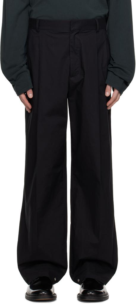 pet-tree-kor Navy Resonance Pleat Trousers - Pants - Compare