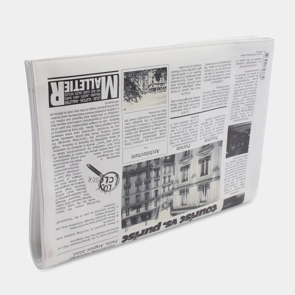 Louis Vuitton Louis Vuitton Multicolor White Leather Everyday LV Newspaper Pouch 2