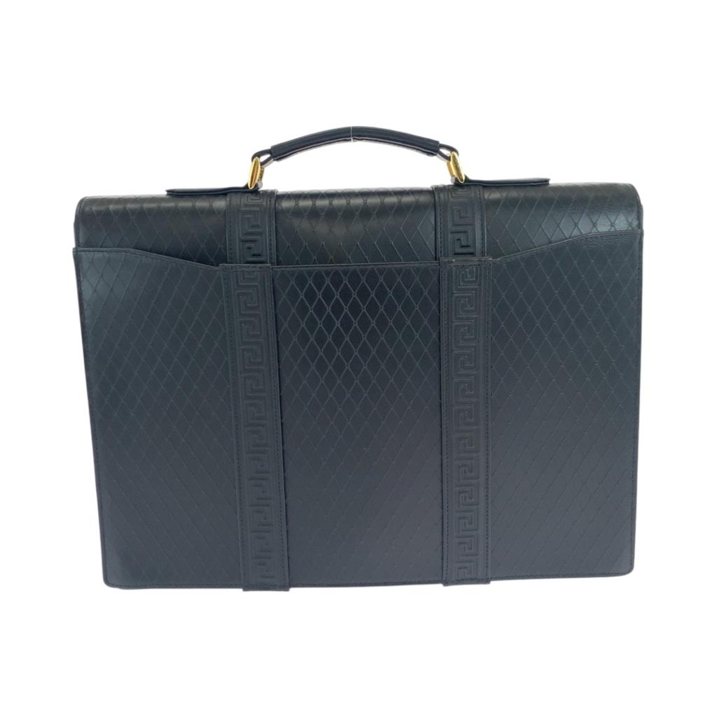 Versace Leather Briefcase Handbag (Pre-Owned)