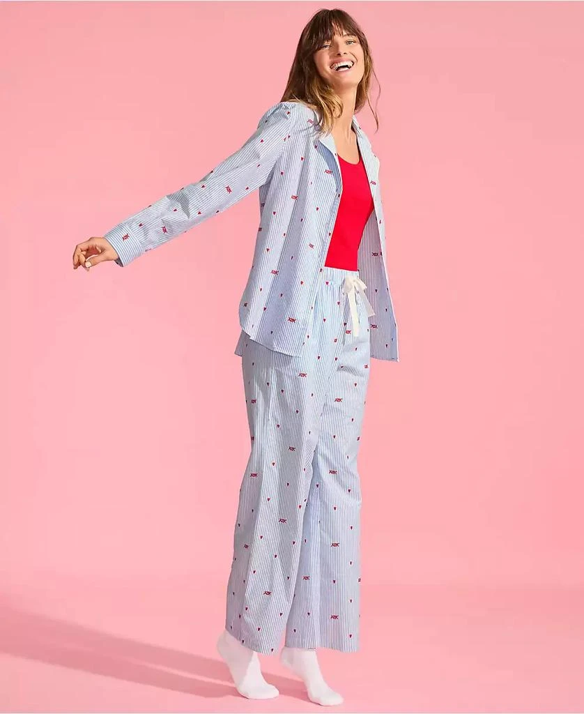 Lands
 End Women
s Poplin Wide Leg Sleep Pants 4