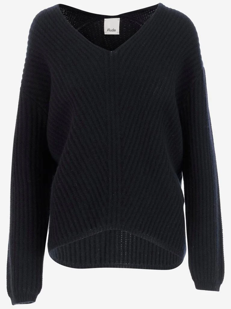 Allude Allude V-Neck Ribbed Sweater 1