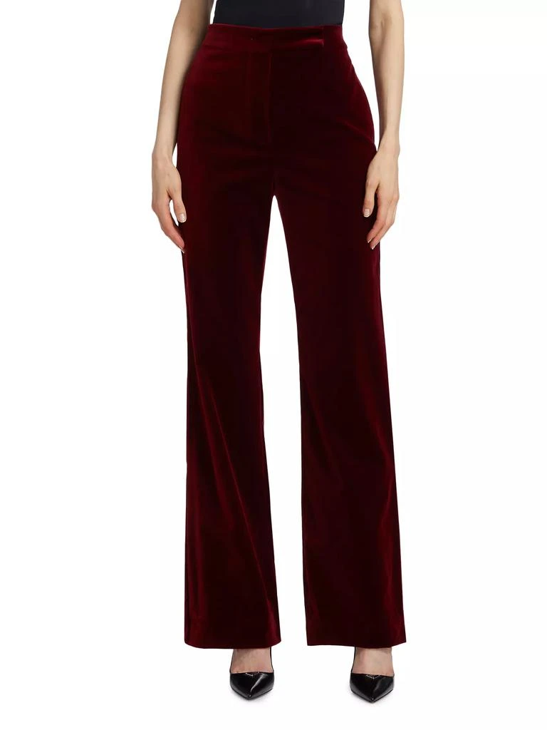 Max Mara Aceto Velvet High-Rise Straight-Leg Pants 3