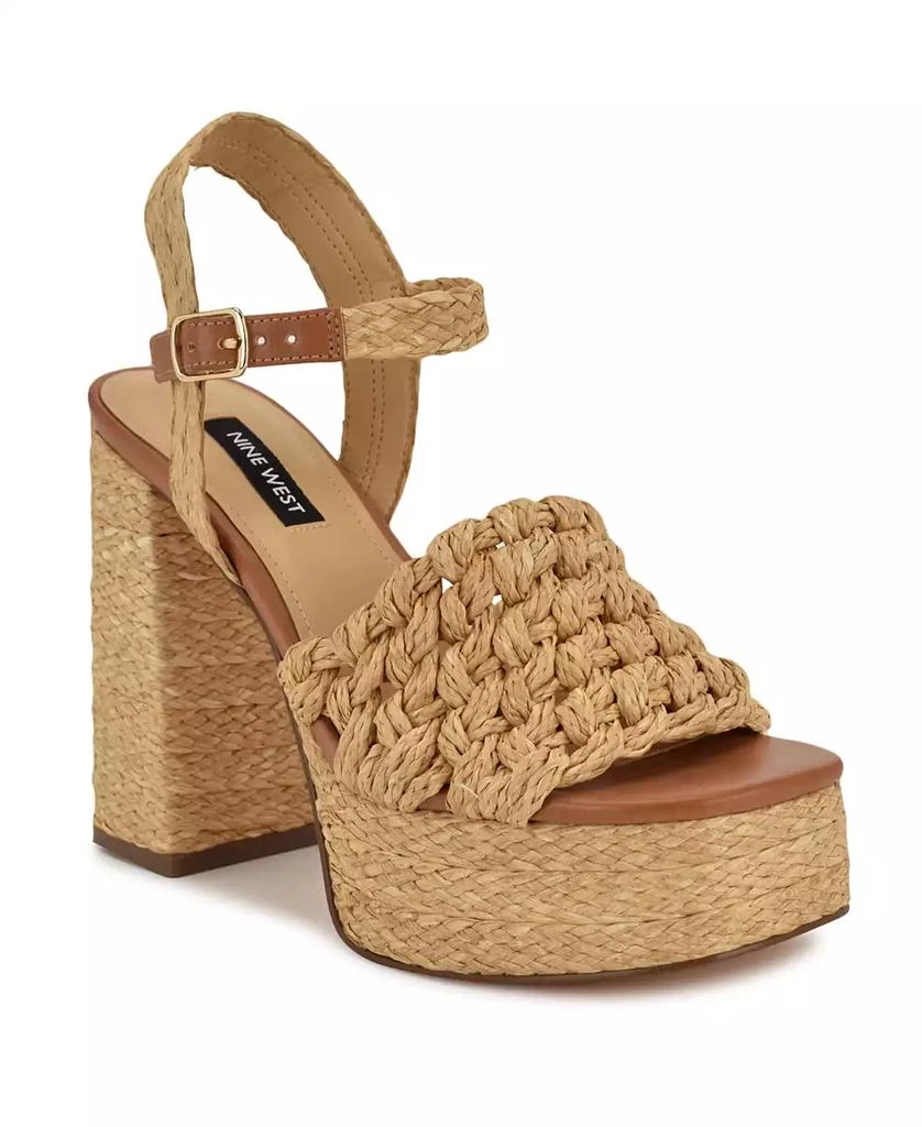 Nine West Women's Vadyn Woven Platform Block Heel Sandals 1