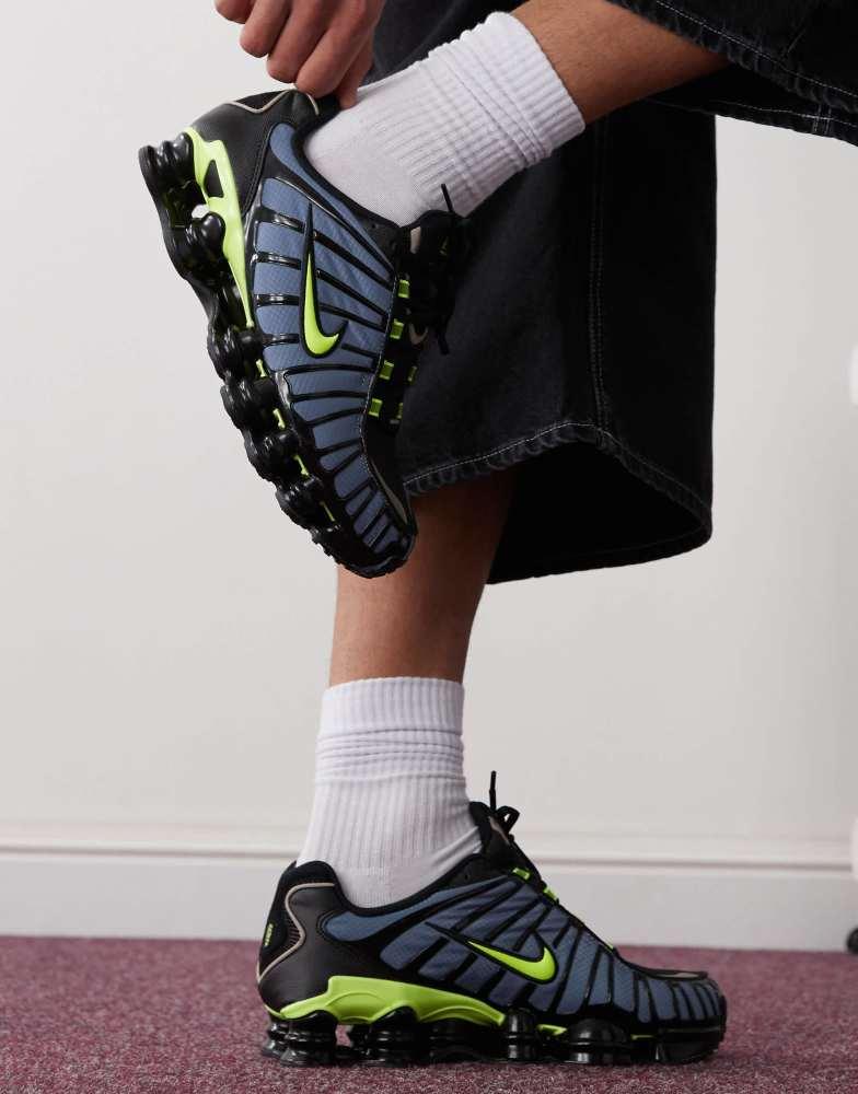 NIKE Nike Shox TL unisex trainers in blue, black and green