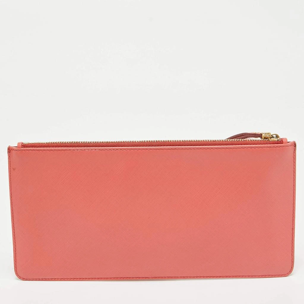 Salvatore Ferragamo Salvatore Ferragamo Orange Leather Gancini Wristlet Clutch 4