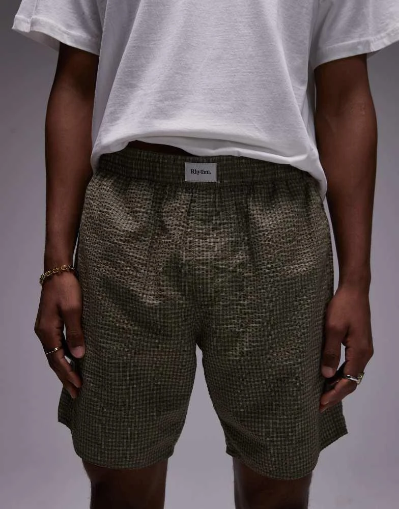 Rhythm Rhythm parker boxer jam short in green 4