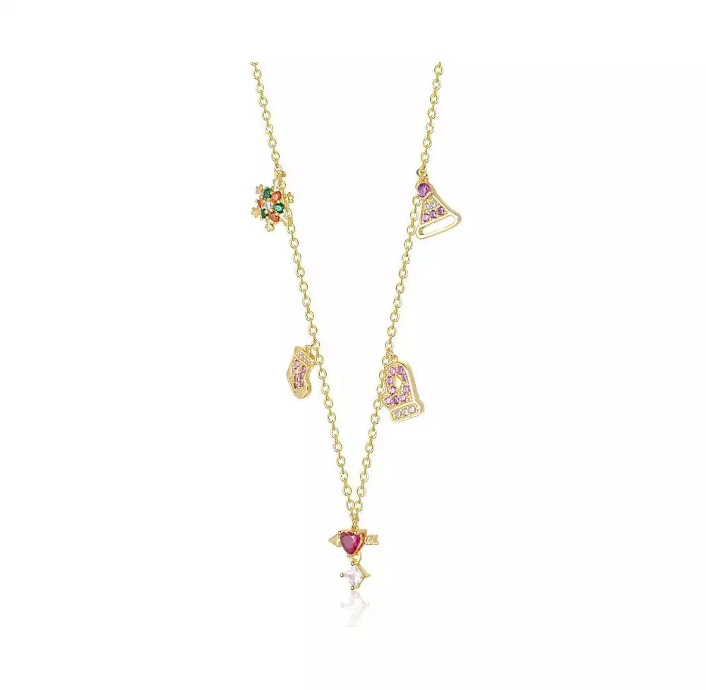 GiGiGirl Teens 14K Gold Plated Cubic Zirconia Charm Necklace 3