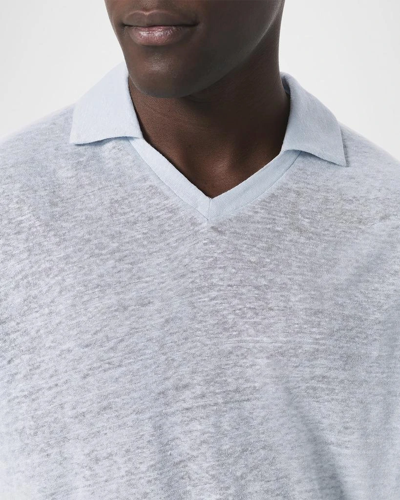 Rag & Bone Men's Linen Johnny Collar Polo Shirt 5